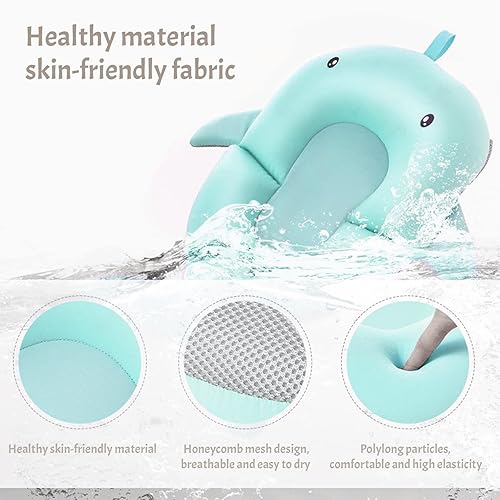 Miniatura 4 de Almohadilla de baño antideslizante para bebé, tapete de ducha para bañera para recién nacido, asiento flotante para bañera, cojín de apoyo de baño