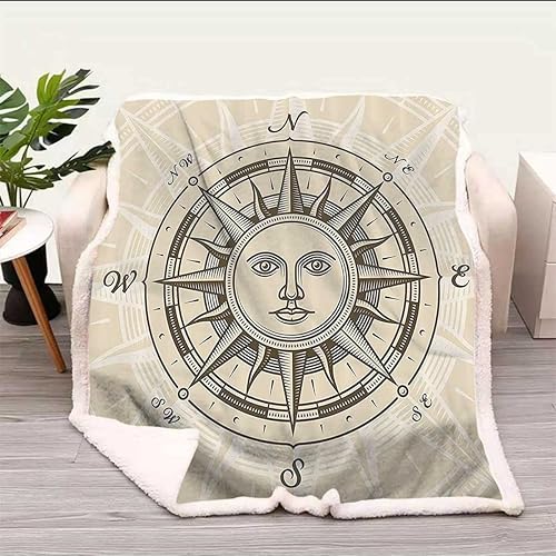 Miniatura 2 de Compass Decor Collection Cobijas Calientes para Invierno Beige Marrón Mantas Cómodas Mantas Acogedoras Decoración de Habitación para Dormitorio