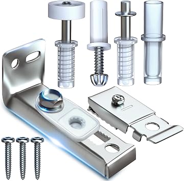 Bi-fold Door Hardware Repair Kit - Closet Door Hardware Set for 24 36 72 inch Track Folding Doors Accordion Pantry Hardware Replacement Parts for Home Include Top & Bottom Pivot, Bracket & Guide Wheel