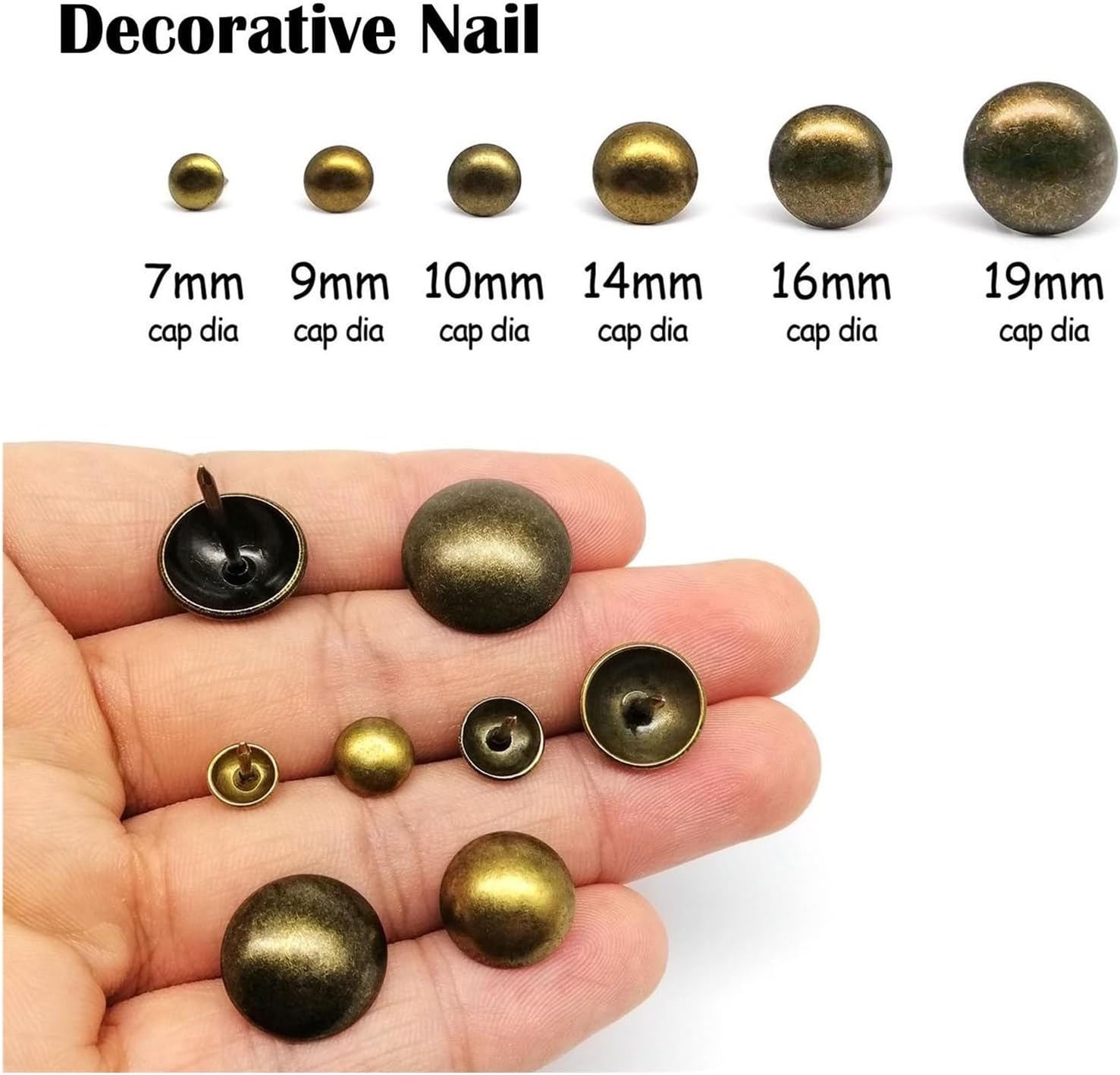 100pcs Upholstery Nail Case Box Sofa Decorative Tack Stud Pushpin Doornail Hardware(19mm)
