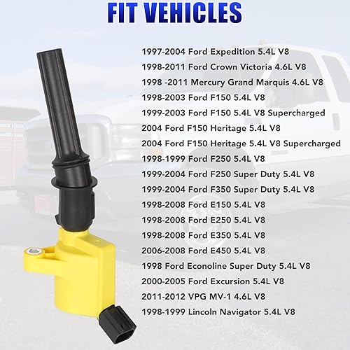 Miniatura 3 de Juego de 8 bobinas de encendido DG508 y bujías SP479 para Ford Expedition F150 F250 F350 Mercury Grand Marquis FD500 5.4 V8 1998 1999 2000 2001 2002
