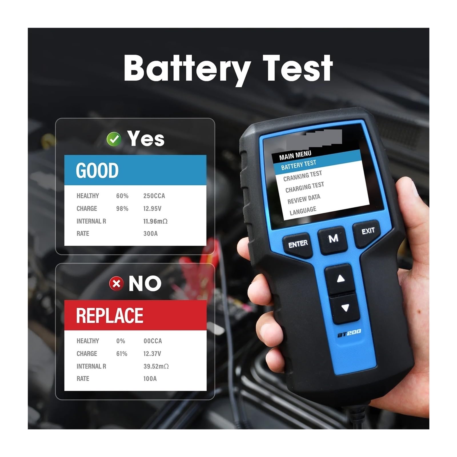 BT200 Batterietester 12V Auto Digital Automotive Diagnostic Batterietester Analyzer Fahrzeug Ankurbeln Ladescanner-Tool