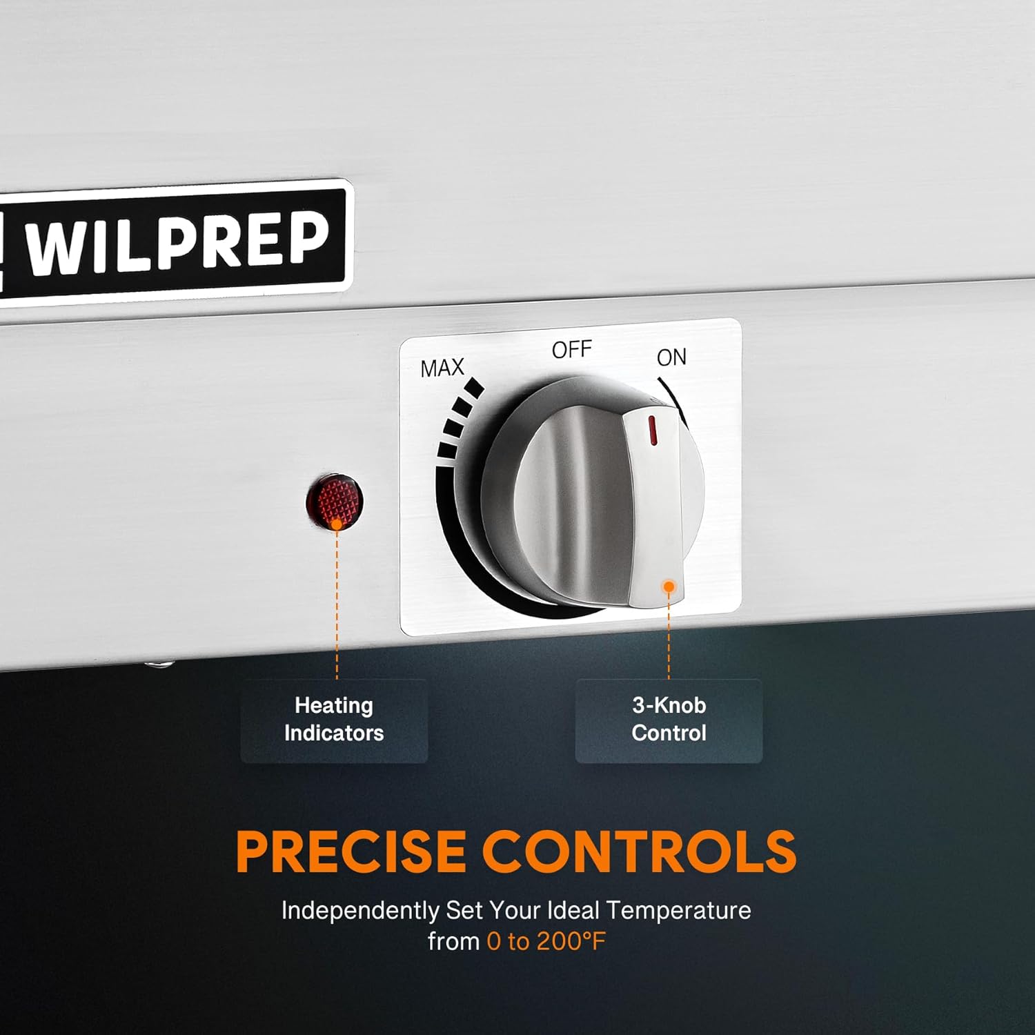 WILPREP 3 Well Commercial Food Warmer, 1500W Stainless Steel Steam Table with 8" Cutting Board & Storage Shelf, 44" Electric Steam Table Food Warmer with Knob Control for Catering Buffets Restaurants