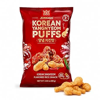 Premium Korean Sweet and Spicy Puffs | Authentic Korean gochujang seasoning crunch perfect for snacking for parties movie nights