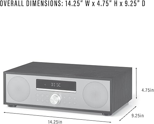 Vista 18 de Crosley CR3501A-WA Fleetwood Bluetooth FM Radio reloj y reproductor de CD, nogal