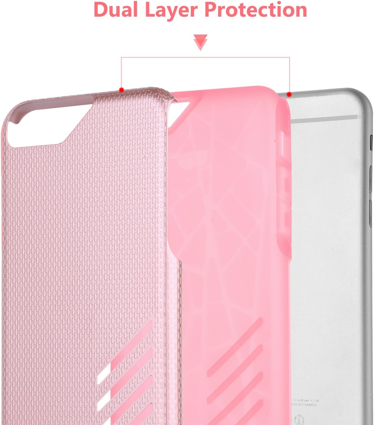 iPhone 6 Plus Case, iPhone 6S Plus Case, BENTOBEN Anti-Slip 2 in 1 Dual Layer Hybrid Scratch Resistant Hard PC Soft TPU Bumper Shockproof Protective Case for iPhone 6/6S Plus (5.5 inch), Rose Gold