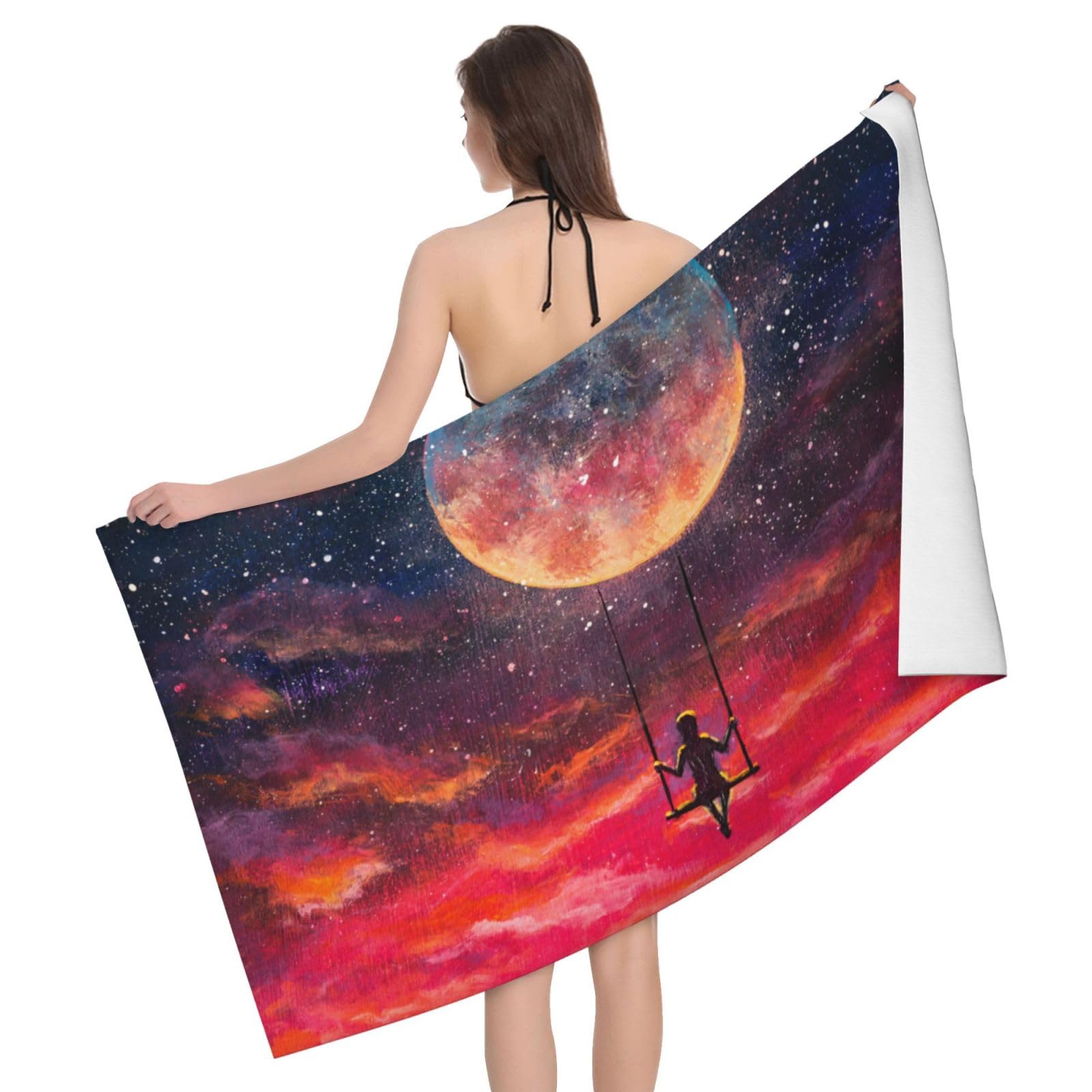 Toalla ducha absorbente Luna suave para gimnasio y lavabo con medidas de 80x130 cm