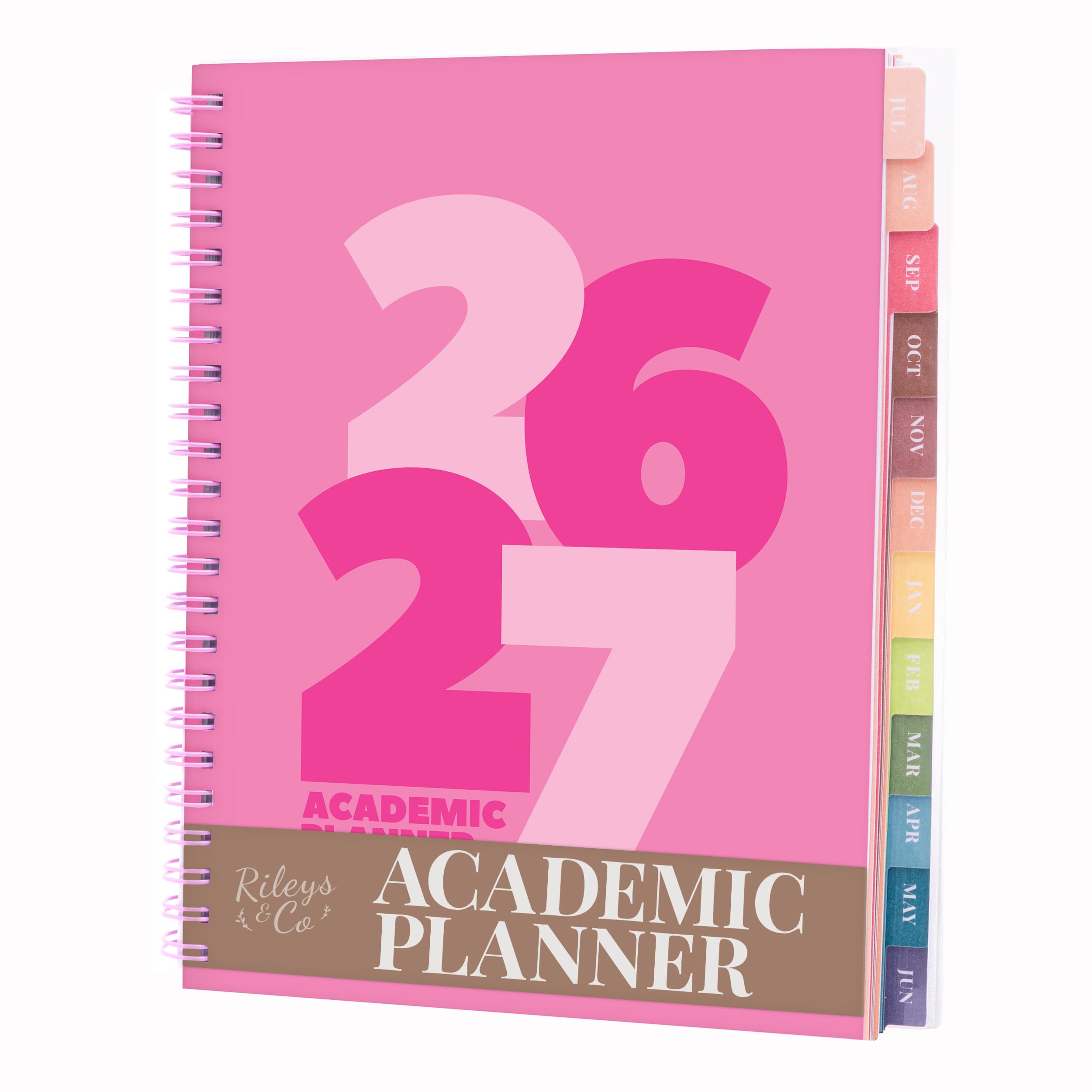 Rileys Academic Diary 2026-2027, Daily, Weekly & Monthly Planner, July 2026 - June 2027, Student Notes Pages, Twin-Wire Binding, Weekly Agenda for School & Work (20 x 15 cm, Black, Chunky)