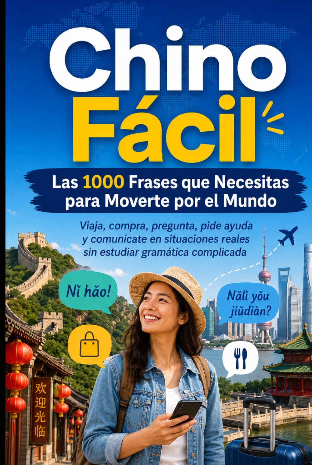 Chino Fácil: Las 1000 Frases que Necesitas para Moverte por el Mundo: Viaja, compra, pregunta, pide ayuda y comunícate en situaciones reales sin estudiar gramática complicada