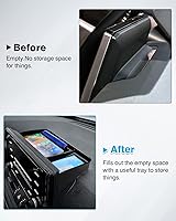 Vista 5 de Karltys Organizador de consola central para salpicadero, caja de almacenamiento detrás de pantalla para teléfonos, llaves, tarjeta de lentes de sol