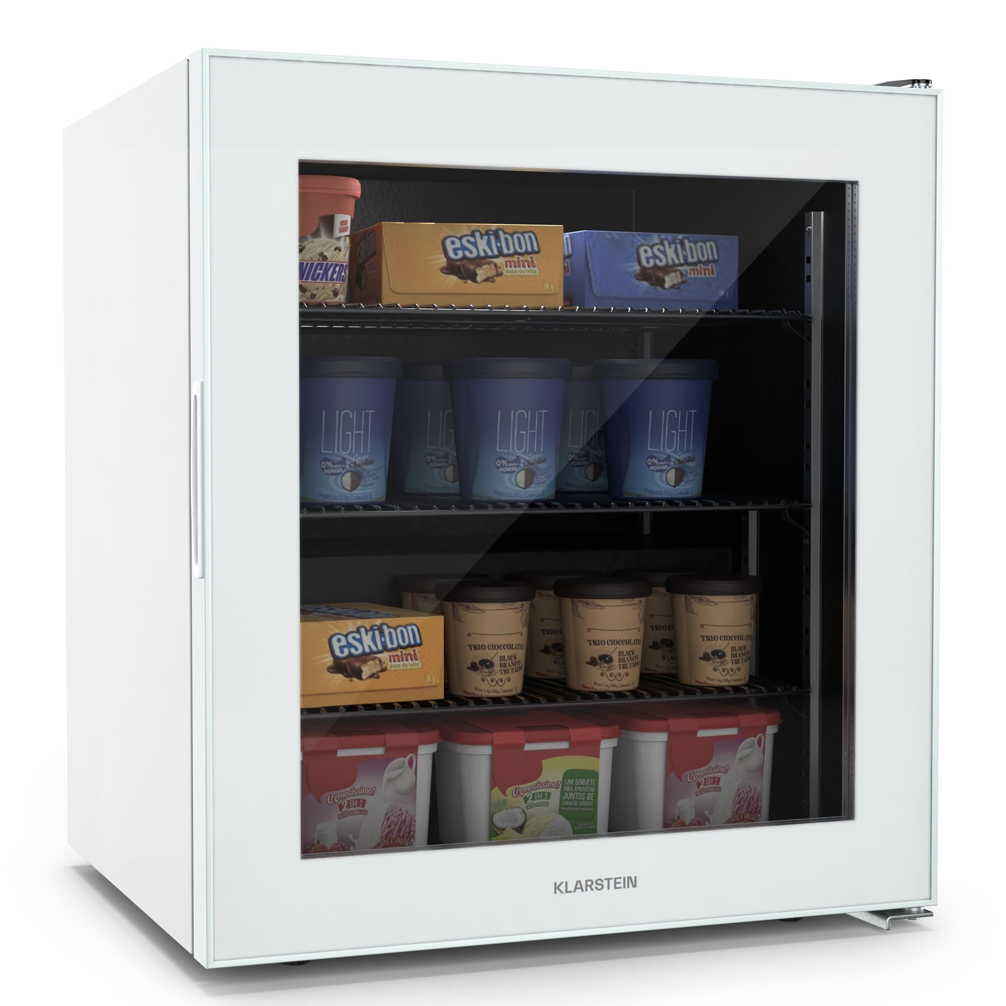 Klarstein IceAge 88 Mini Congélateur 88L 0 à -18°C Éclairage LED 3 Étagères Classe E Blanc