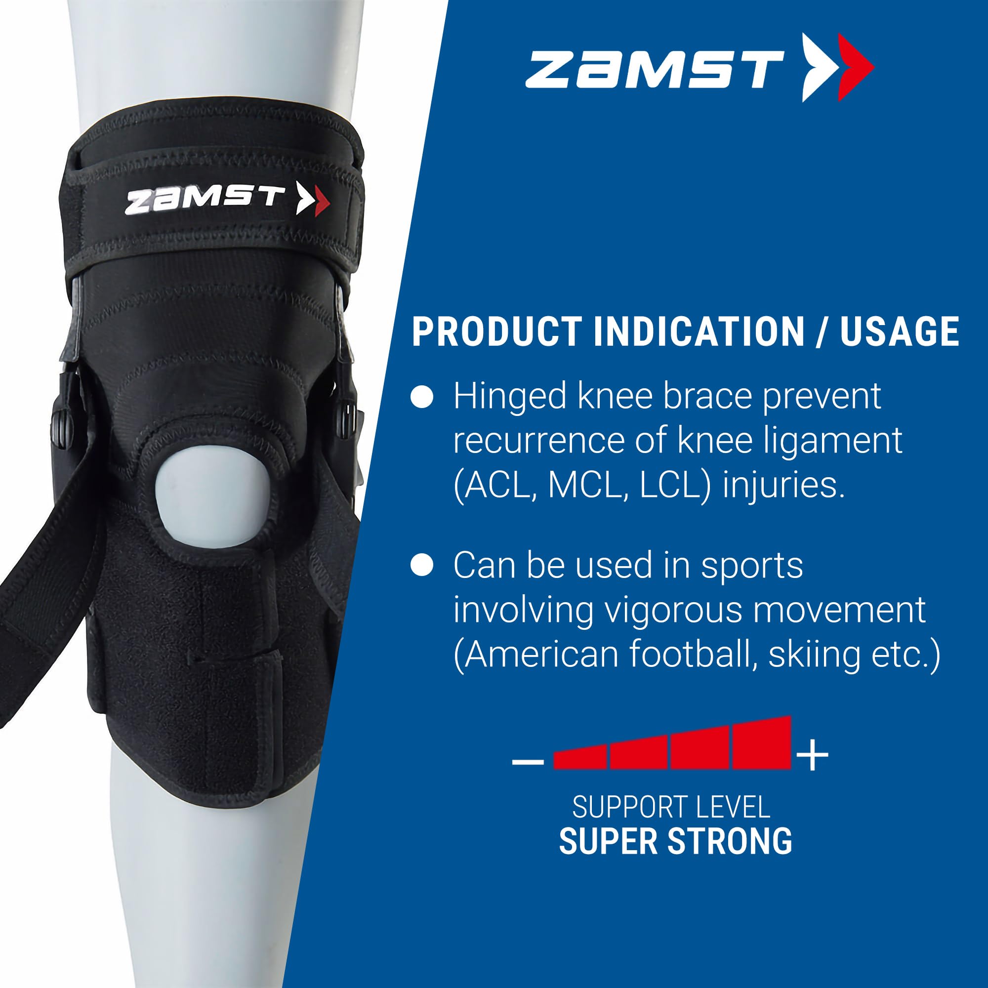Amazon.co.jp: Zamst ZK-3 Knee Brace, Black, 3X-Large : ドラッグストア