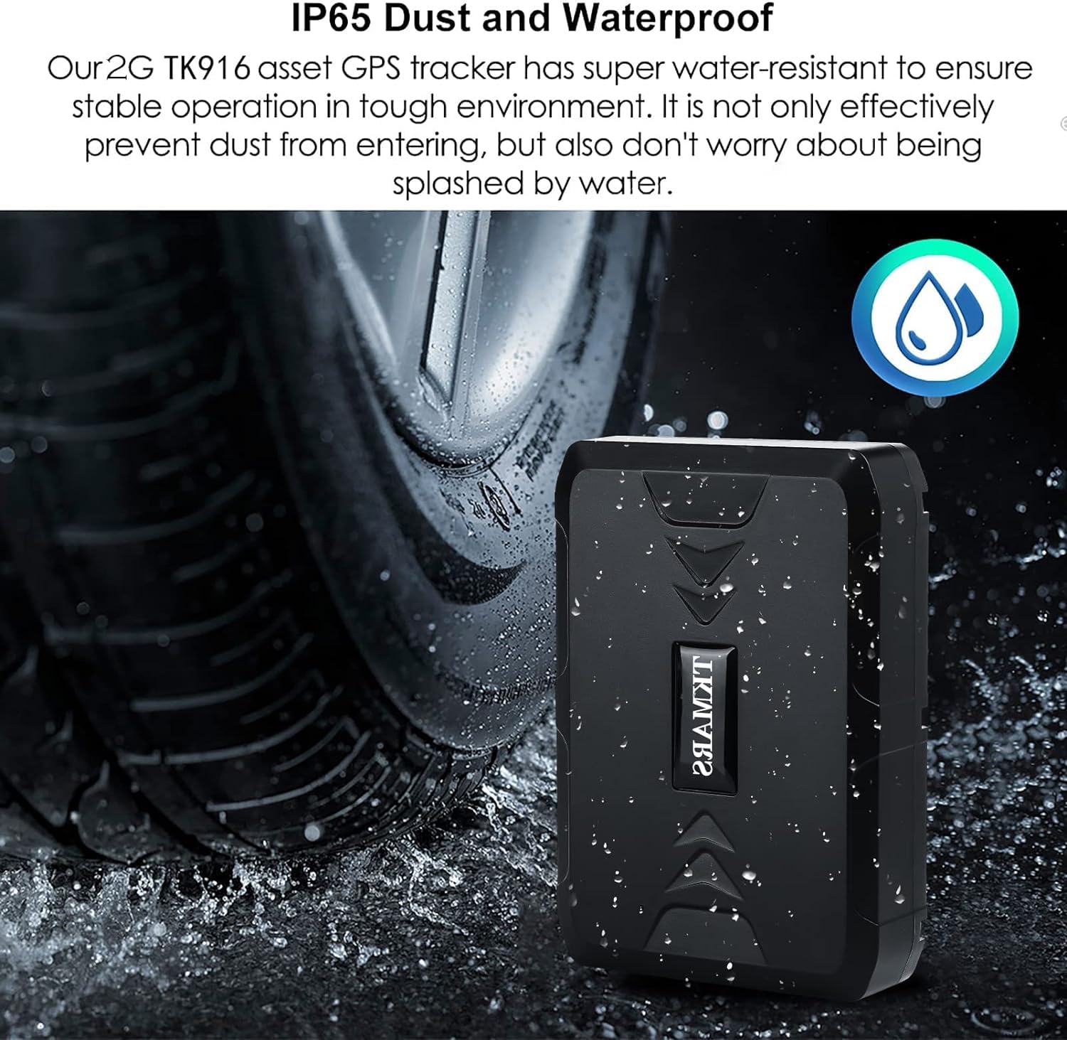 Localizzatore GPS per Auto 10000 mah, GPS Tracker di Localizzazione in Tempo Reale Impermeabile Geofence Antifurto in Standby da Lungo Tempo Adatto per Motocicli, Automobili TK916