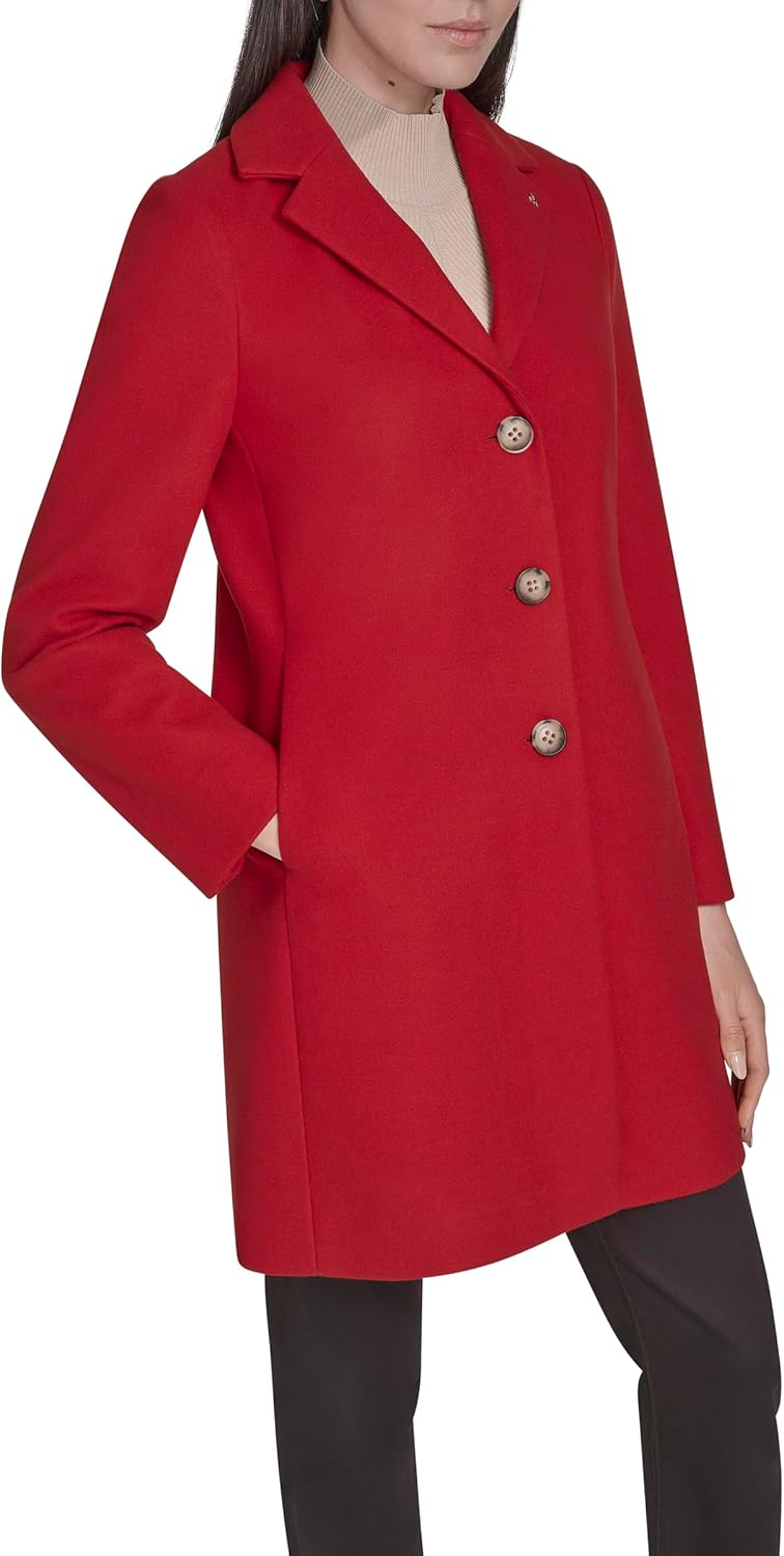 Calvin Klein Women's Classic Faux Wool Overcoat – Long Button Front Winter Jacket - Image 3