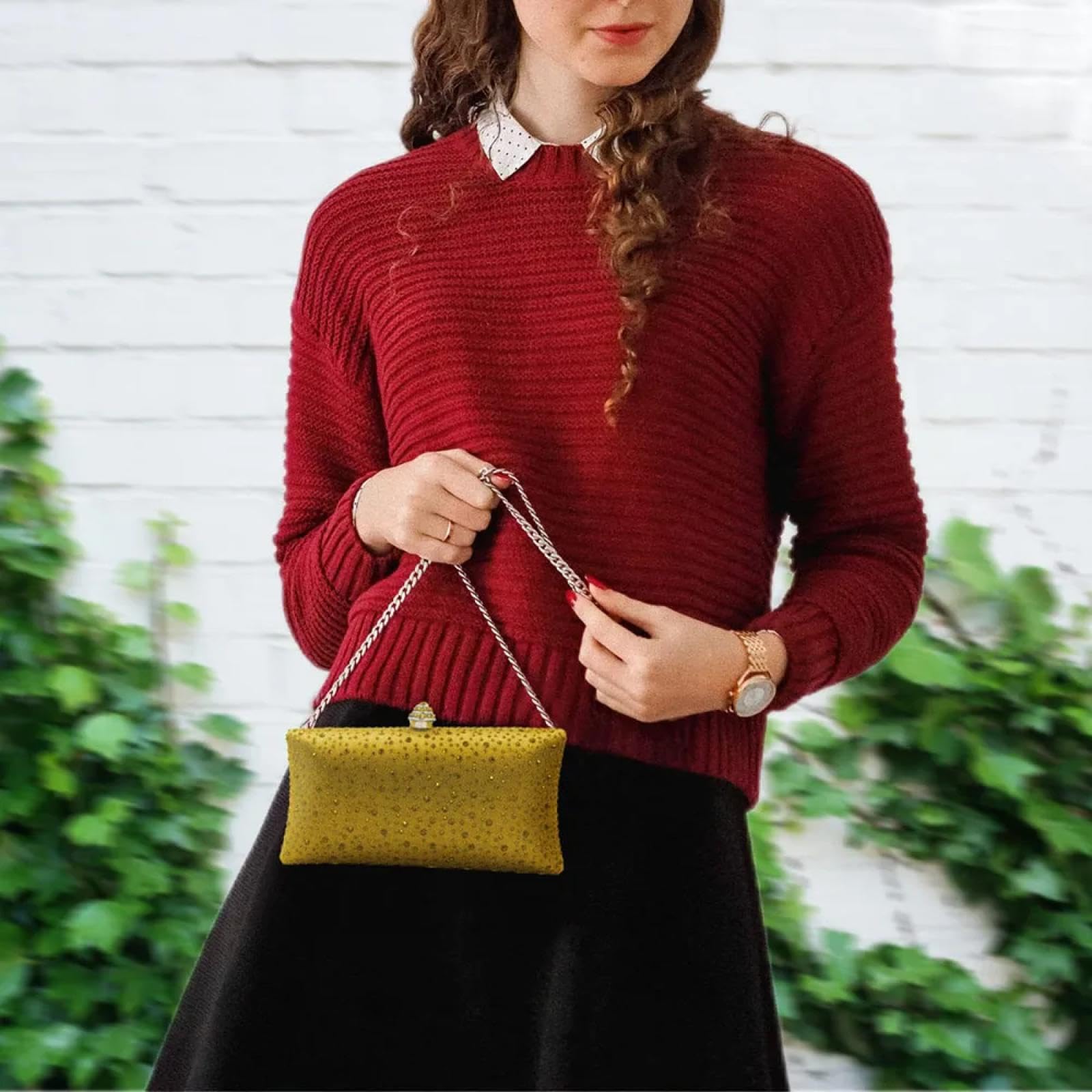 Abendtasche Damen Clutch Gold Clutch Taschen Für Frauen Grüne Clutch-Geldbörsen Handtaschen Mit Strass Hochzeit Schulter Tasche Damen Abend Tasche