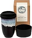 NOVA CERAMICS 12oz Travel Coffee Mug - Unique Microwave & Dishwasher Safe Tumbler With Lid - Gifts For Women & Men
