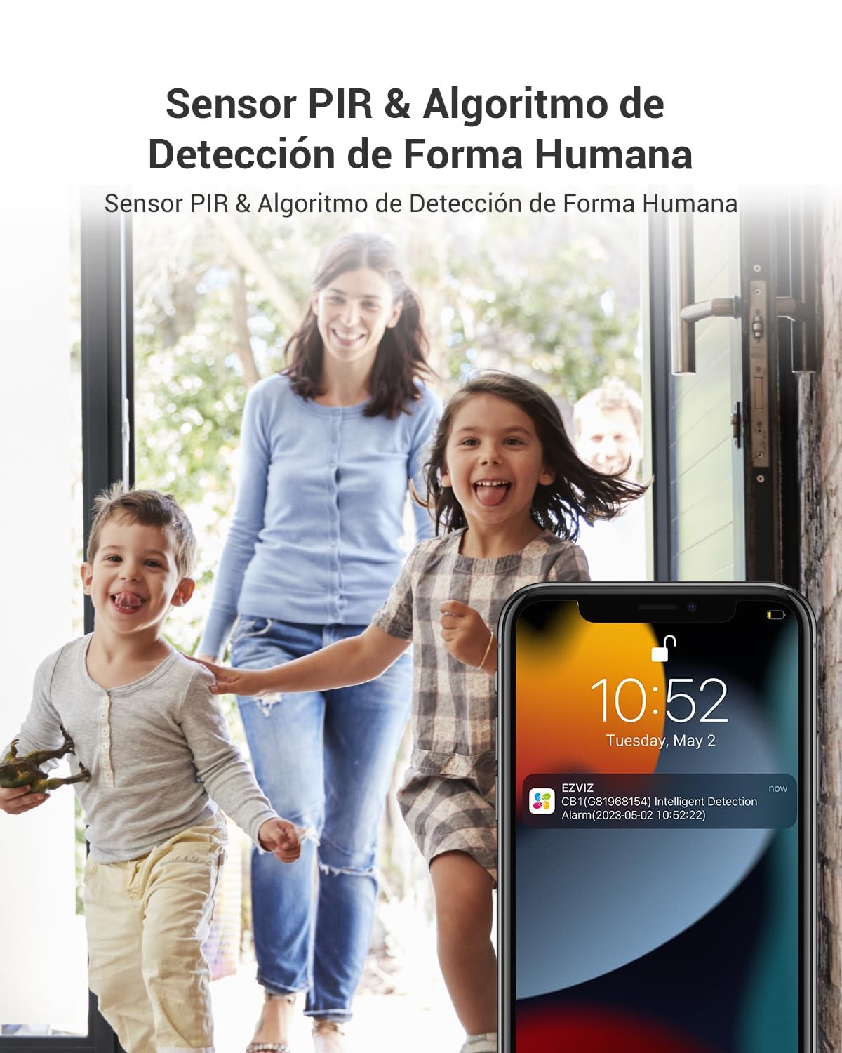 EZVIZ Camara Vigilancia WiFi Interior con Bateria de 40 Dias 1080P Camara IP de Seguridad, Deteccion de Persona Humana, Audio Bidireccional, Soporta Tarjeta hasta 512GB,Compatible con Alexa,CB1