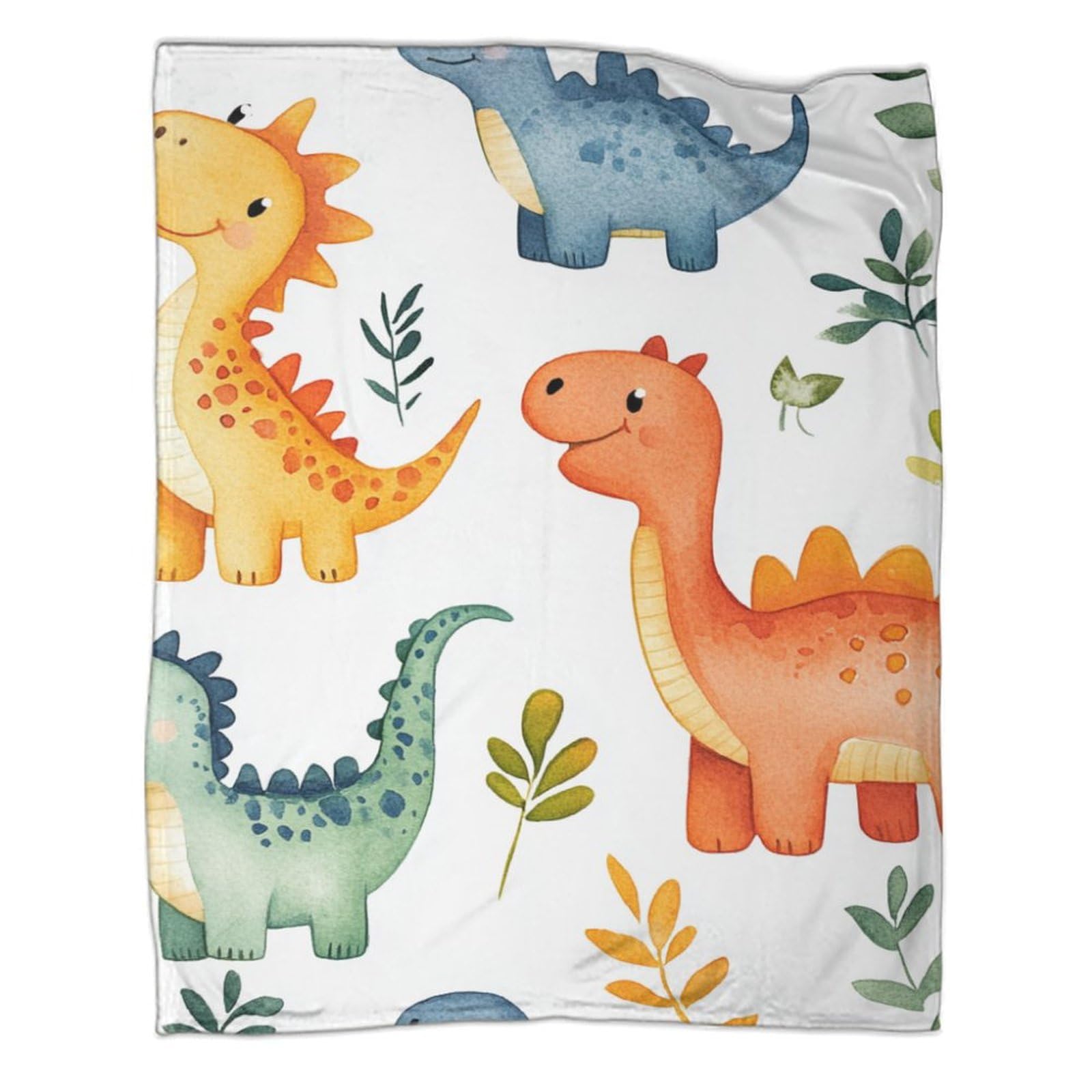 Couverture en flanelle avec motif dinosaures polaire douce 127x152cm