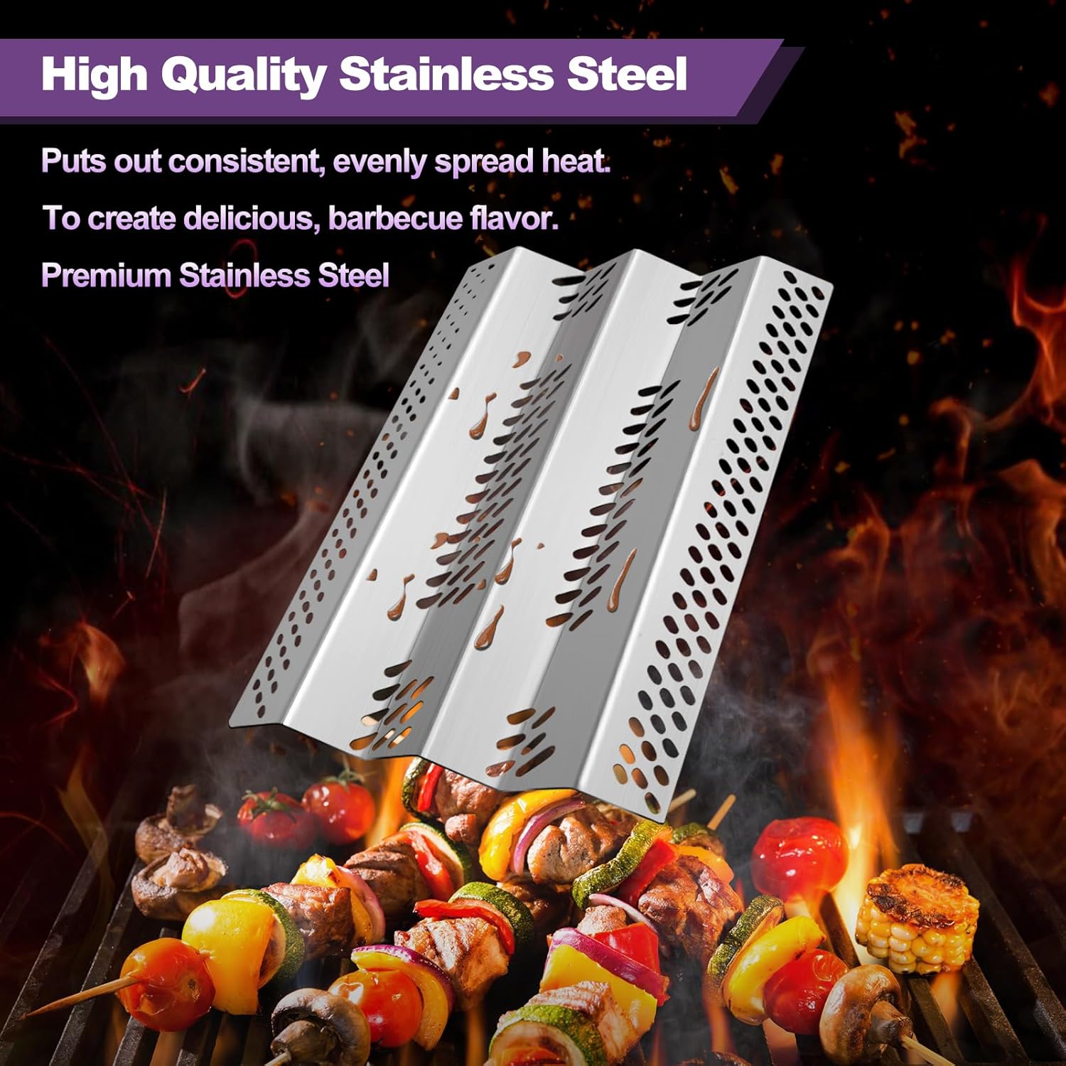 92461 Stainless Steel Heat Plate with 36-B-11 Cooking Grates Replacement for American Outdoor Replacement Grill Parts 36NB 36PC 36NB-00SP