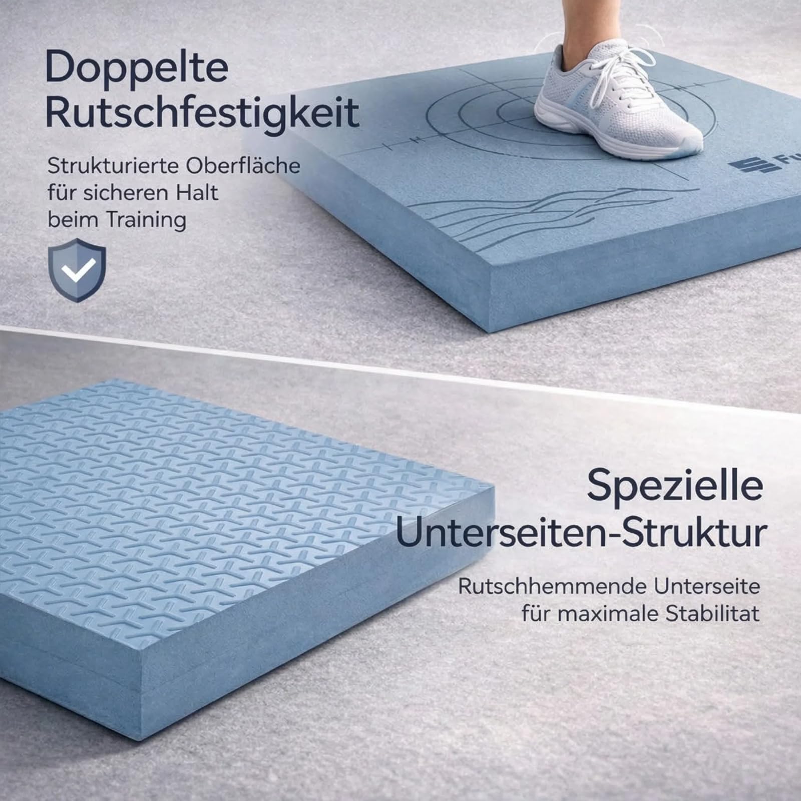 FunLife Balance Pad 40x40x5 cm – Gleichgewichtskissen für Fitness, Yoga & Physiotherapie, Balance Trainer für Stabilität, rutschfest bis 150 kg