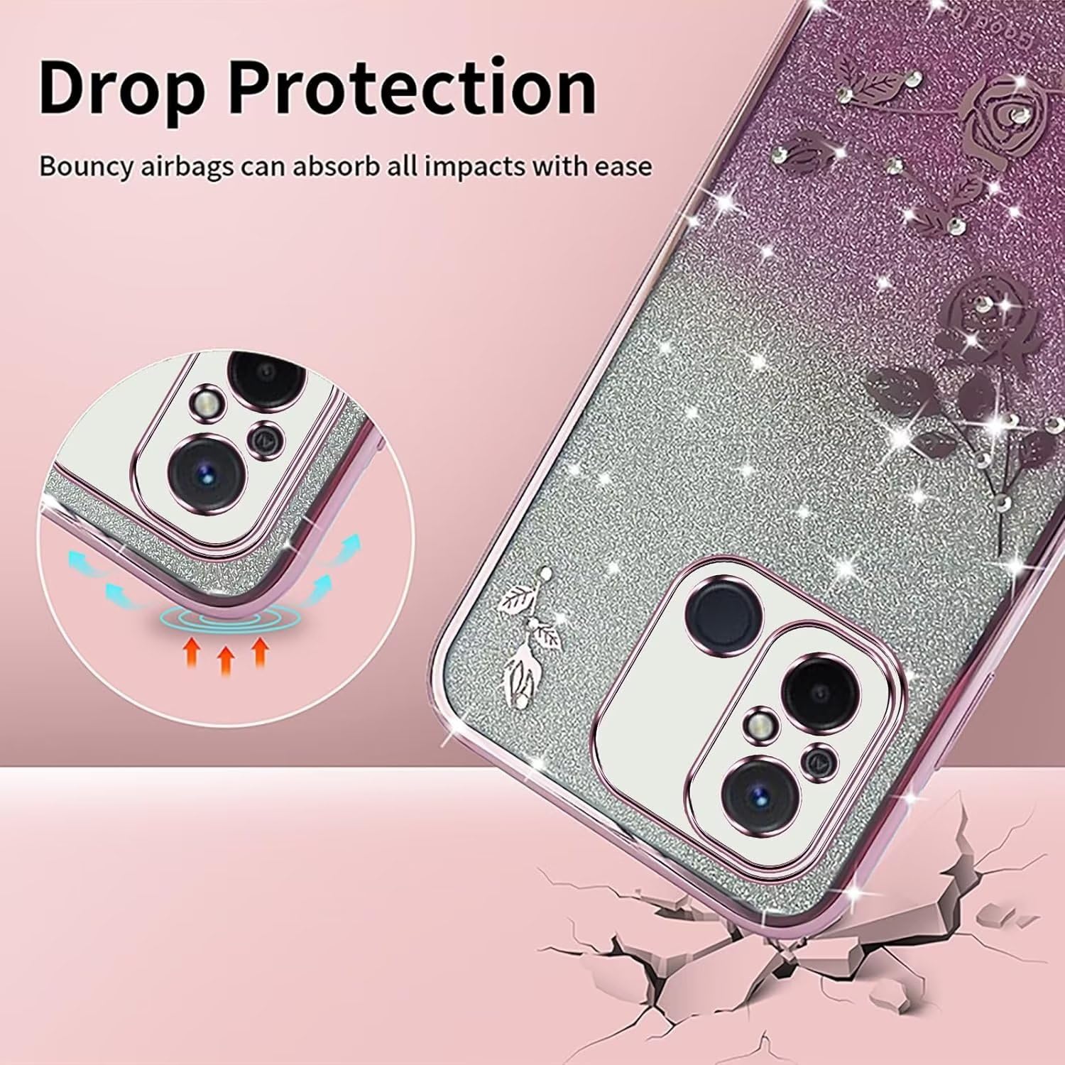 XINYEXIN Cover per Xiaomi Redmi 12C, Custodia in Silicone Morbido Antiurto Ultrasottile con Motivo Carino, Design a Bordo Dritto - Kitten, Purple