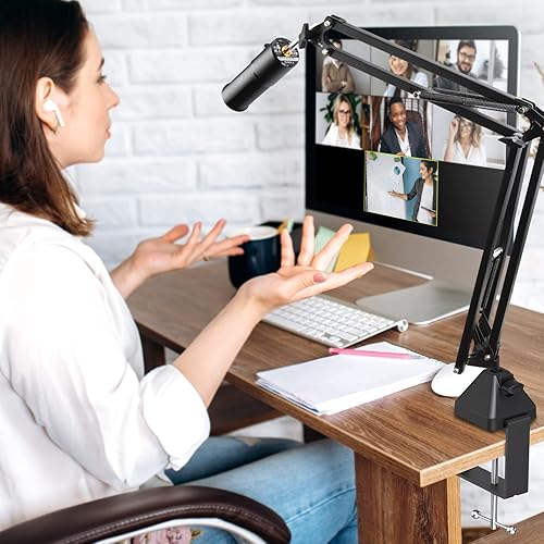 Miniatura 6 de YOUSHAERS - Abrazadera de montaje en mesa, soporte de metal resistente para soporte de brazo de micrófono y soporte de teléfono superior, se adapta