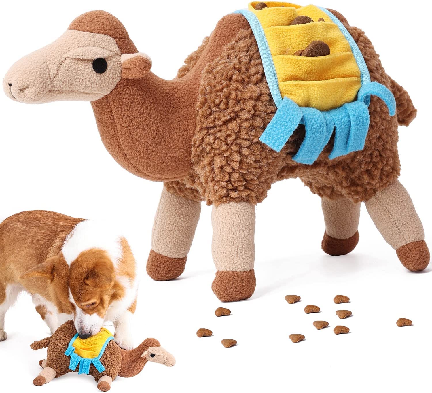 Naroume Dog Squeaky Stuffed Toys,Tough Plush Chew Toys for Teething,Indestructible Dog Toys for Aggressive,IQ Training Puzzle Dog Snuffle Toys for Medium and Large Dogs