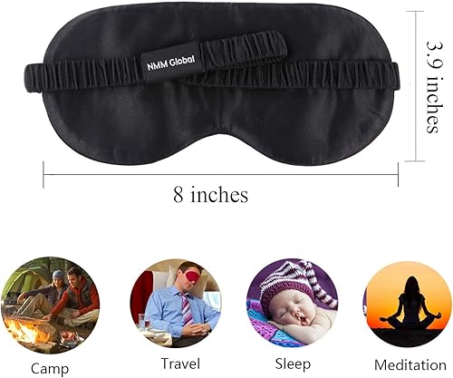 Miniatura 8 de NMM Global Mulberry - Antifaz para dormir de seda natural para mujeres y hombres con correa elástica, antifaz súper suave para adultos, 9 opciones