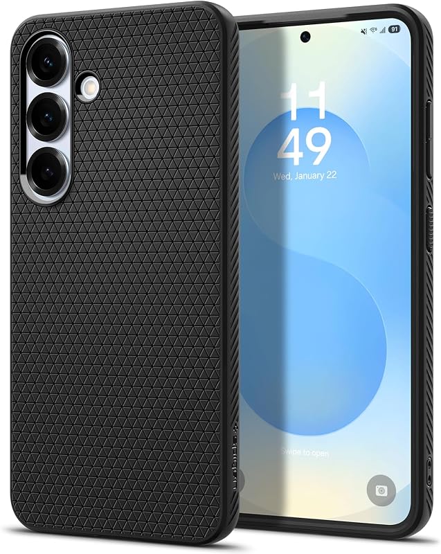 Funda Spigen para Galaxy S25, Liquid Air [Sin anillo magnético] [Protección de grado militar] - Negro mate