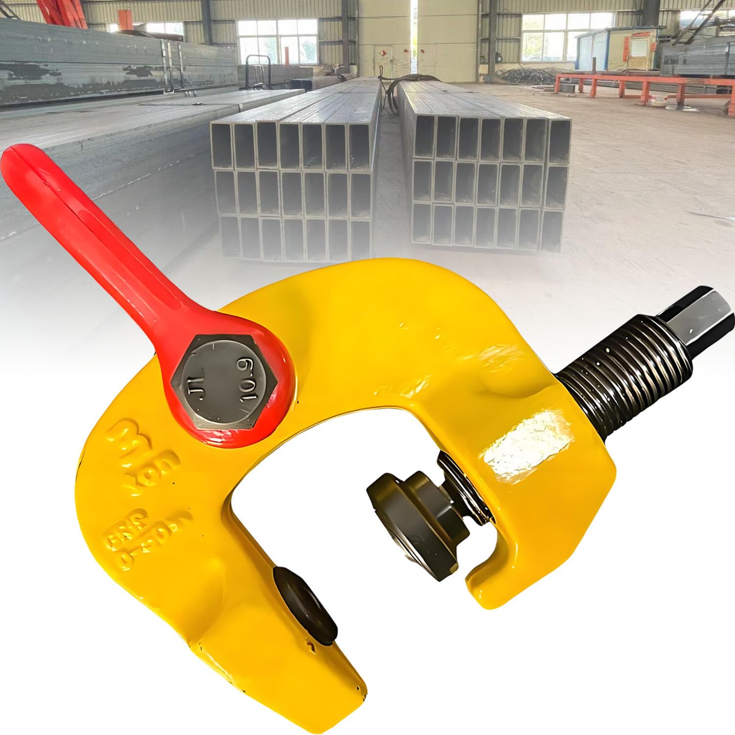 COAKUE 1.5T 3T Screw Lifting Clamp, Vertical Plate Clamp with Ring, Screw Fasten Lifting Clamp, Uniform Force Clamp, Deformation Resilient for Workshop Steel Hoisting 1.5T