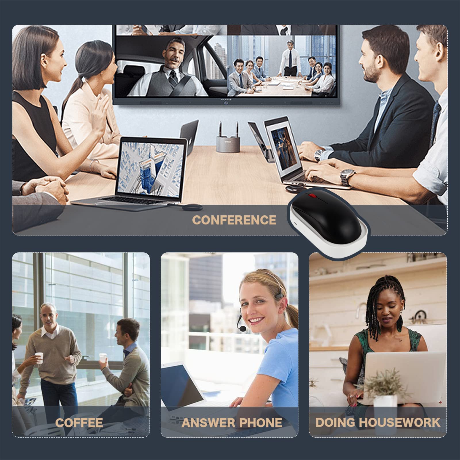 YEPLING Mouse Jiggler, Undetectable Mouse Mover Shaker Simulator for Computer Laptop Awakening, Keeps PC Active, No Software, Driver-Free with USB C to USB Adapter Multicolor