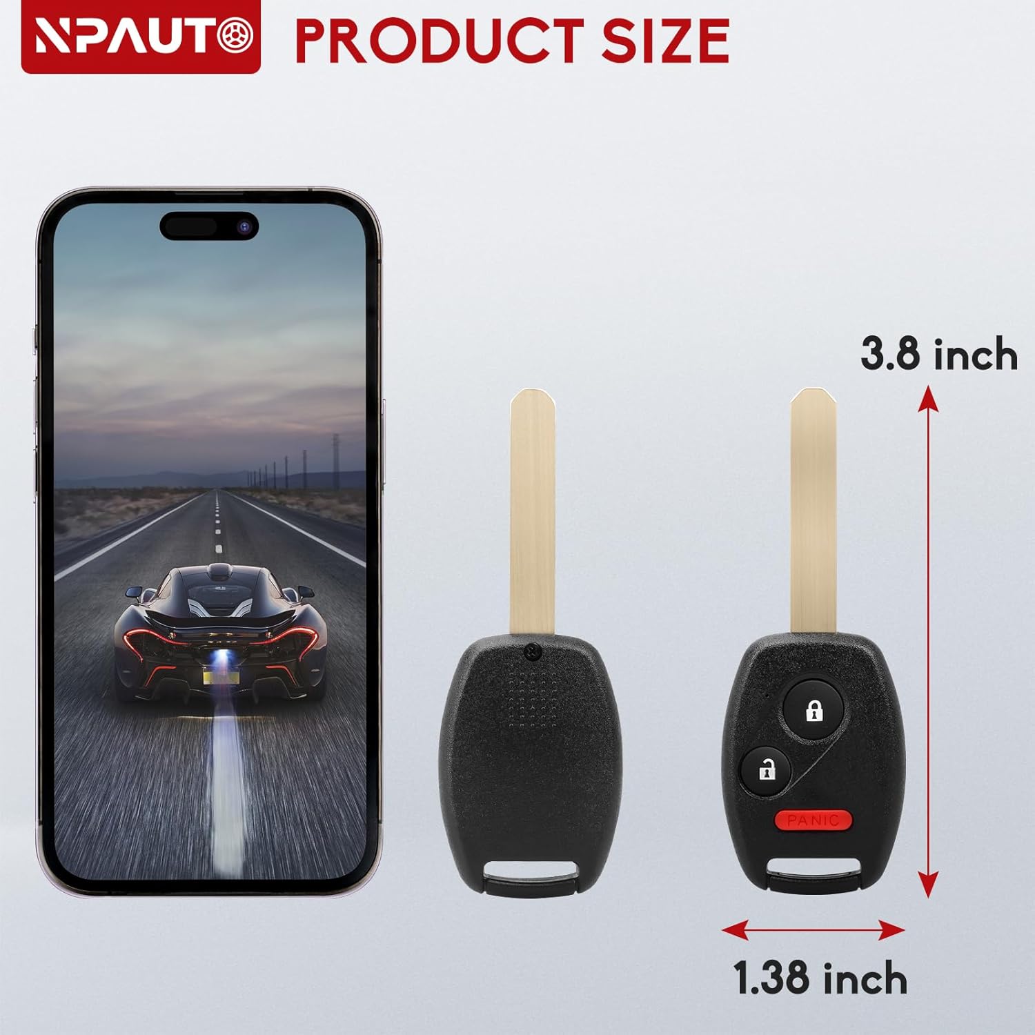 NPAUTO Key Fob Replacement Fits for Honda Civic 2006 2007 2008 2009 2010 2011 2012 2013, Honda Odyssey 2011-2016, Keyless Entry Remote Control Car Key Fobs, (N5F-S0084A, 35111-SVA-305, Pack of 2)