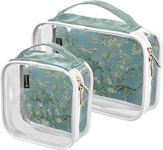 Clear Toiletry Bag,Travel Makeup Cosmetic Bag Carry on Airport Airline Compliant Bag Van Gogh Almond Blossom for Women Men