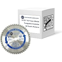 Benchmark Abrasives TCT 6 1/2 Inch Circular Saw Blade, Tungsten Carbide Tipped Metal Cutting Saw Blades for Cutting Metal, Stainless Steel, Ferrous Metals, Miter Saw Blade 6-1/2" 48 Teeth