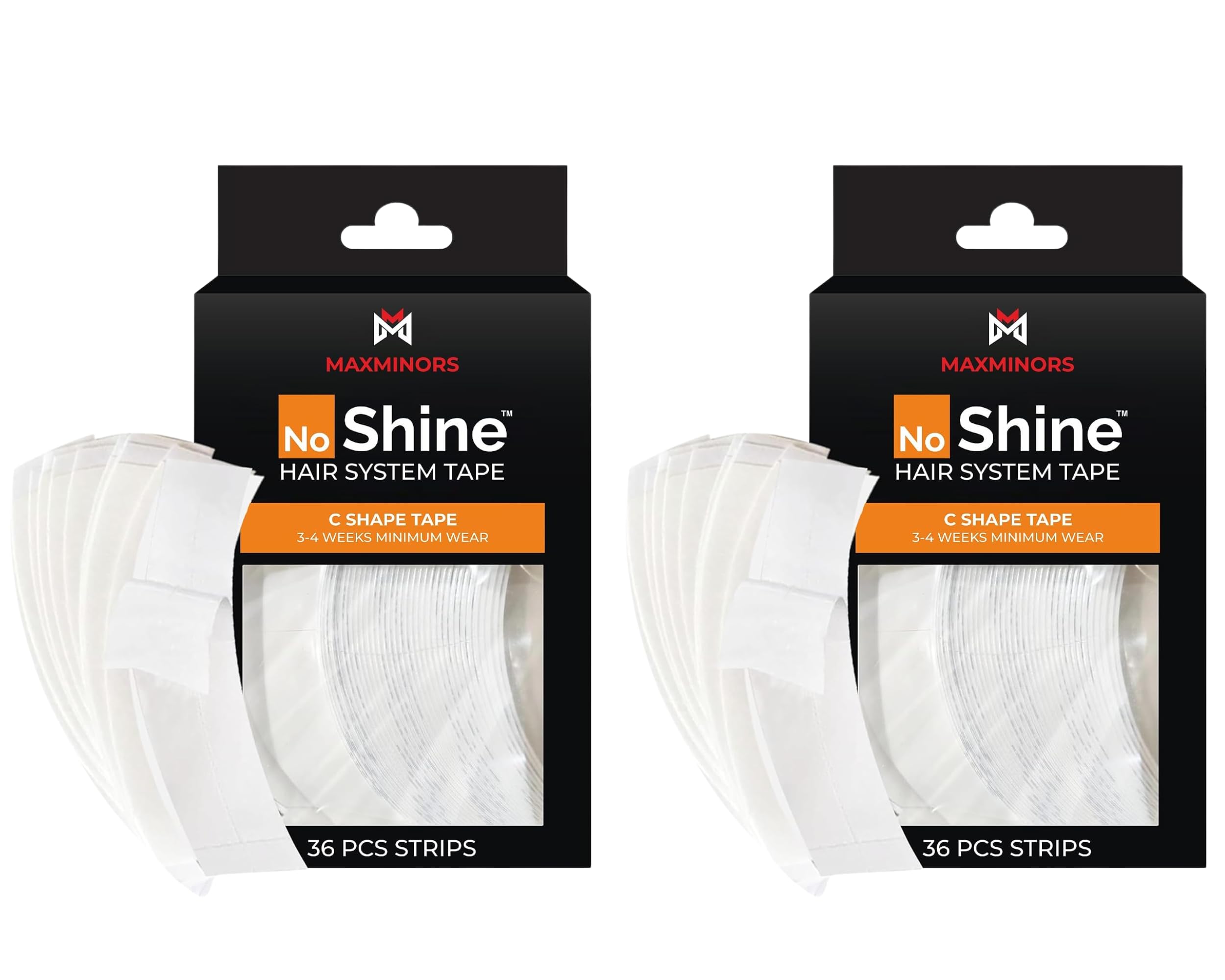 No Shine Hair System Tape 36 C Shape Strips Strong Hold 72 Pcs | Invisible no shine C shape hair system tape with strong 3 to 4 week hold for wigs toupees hair patches.-image-13