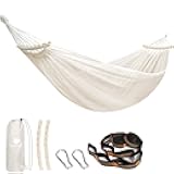 Anyoo Breathable Fabric Hammock with Spreader Bar - Portable Up to 450lbs for Garden, Outdoor/Indoor Patio, Backyard