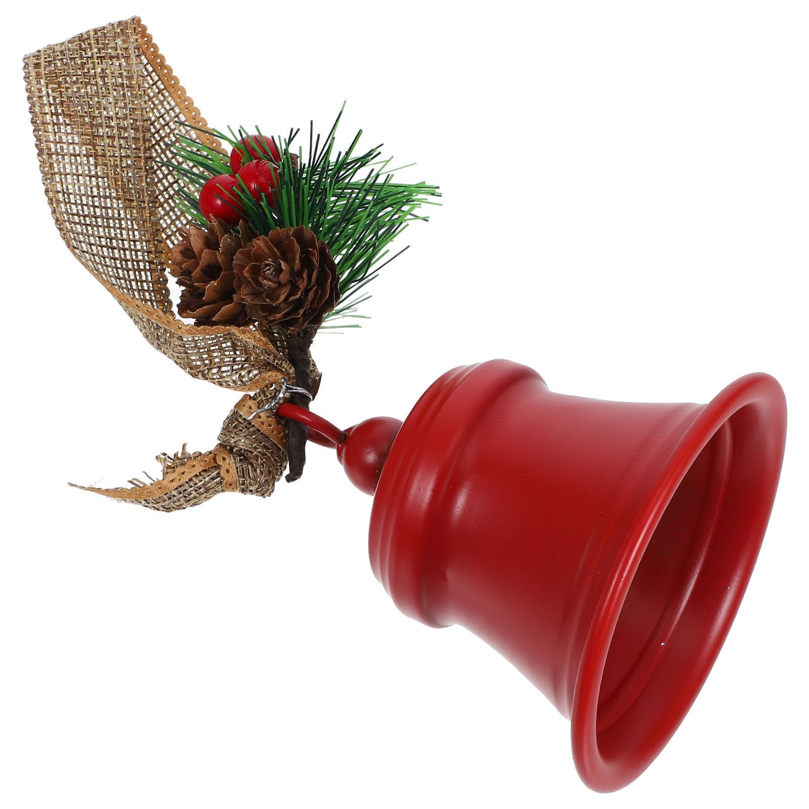 TOYANDONA 4 Piezas Campana Navideña de Hierro Roja Colgante para Puerta,