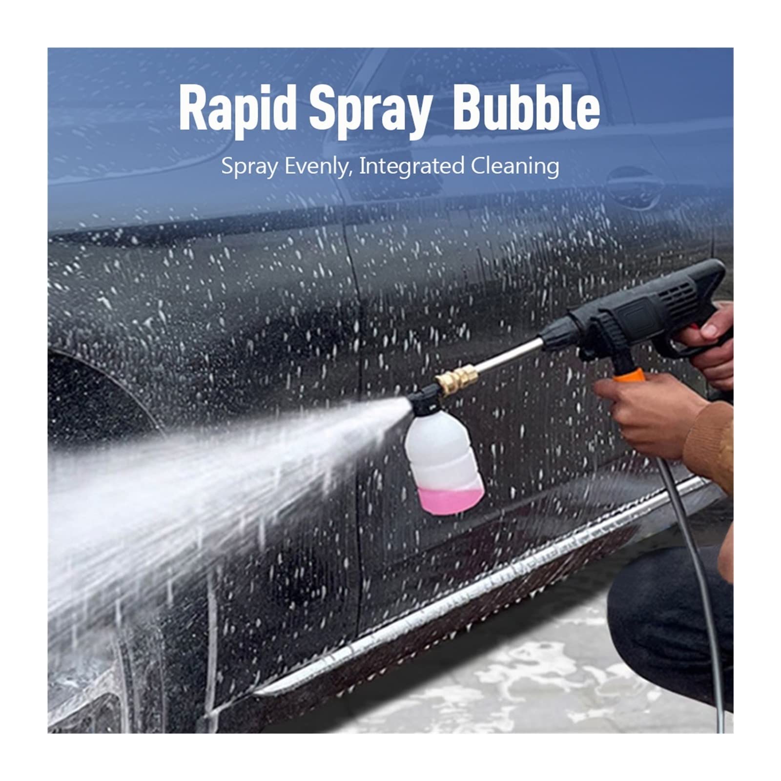Idropulitrice Portatile Ad Alta Pressione 30Bar Pistola Acqua Batteria Al Litio For Uso Domestico Ricarica Lavatrice A Pompa For Detergente Spray Wireless,Alta efficienza(With 96HV Battery)