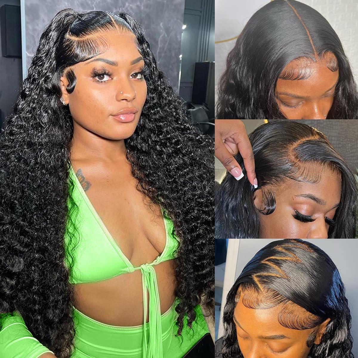 Human remy deep curl hair wig Shake N Go Glossy Weave DEEP CURL 3PCS :: WigTypes.com main image 3