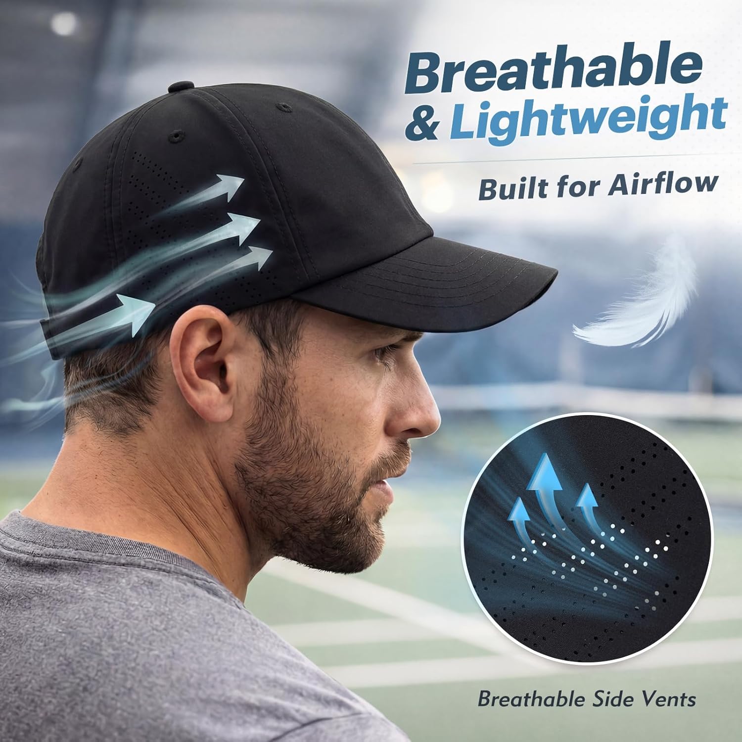 TOP-EX UVCoolix™ Cooling Performance Hat Big Head Waterproof Breathable Baseball Cap for Running Golf Outdoors Men Fitted - Image 6