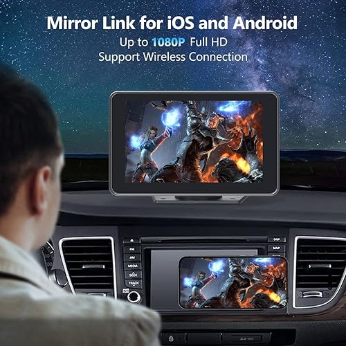 Miniatura 5 de Wireless Car Stereo with Apple CarPlay/Android Auto, Portable Touch Screen Car Radio Multimedia Player with Bluetooth, Backup Camera, GPS