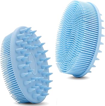 MObyat Silicone Body Scrubber Hair Shampoo Brush, Premium Silicone Loofah, Exfoliating Body Brush Scalp Massager for Women Men Pet 1Pcs Color Type 1 - Green