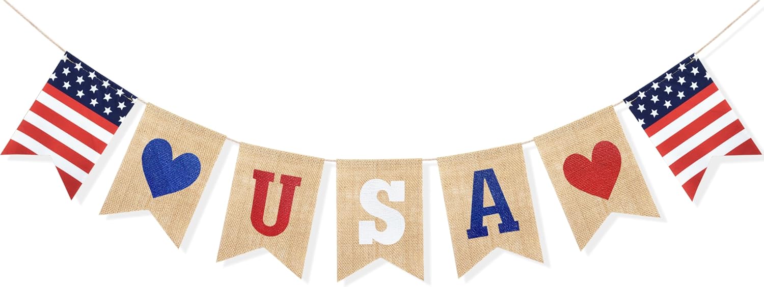 Uniwish USA バナー 黄麻布 