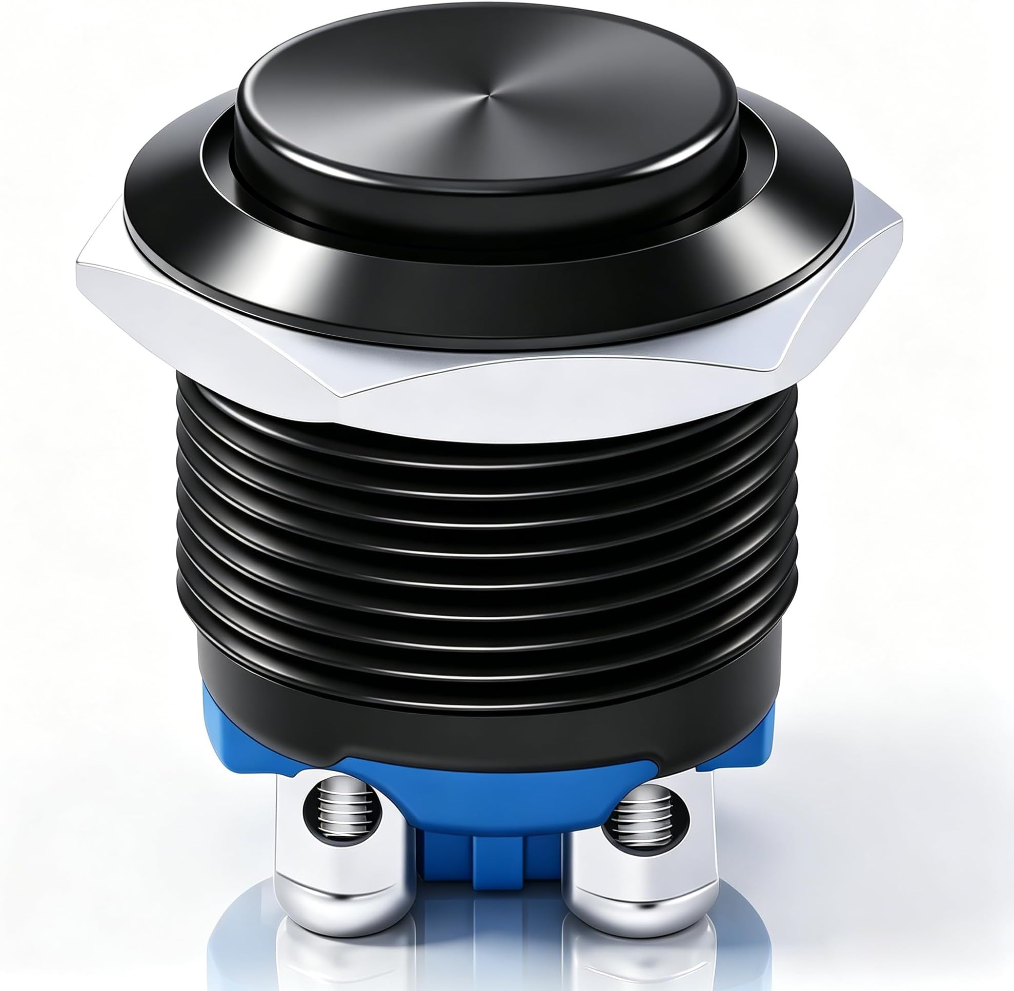 Twidec/16mm Waterproof Black Metal Shell Momentary Raised Top Push Button Switch 3A/12~250V SPST 1NO Start Button for car Modification Switch M-16-BK-G