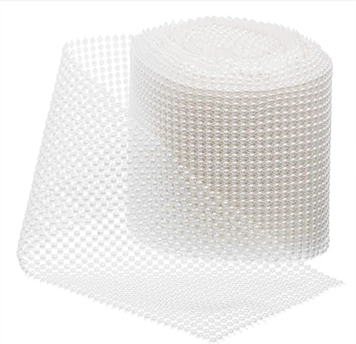 Royal Imports Cinta de perlas para pasteles de boda, fiesta, vacaciones y decoración del hogar, 10 yardas, color blanco