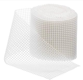 Royal Imports Pearl Bling Wrap Ribbon for Wedding Cake, Party, Holiday & Home Decoration, 10 Yards - White
