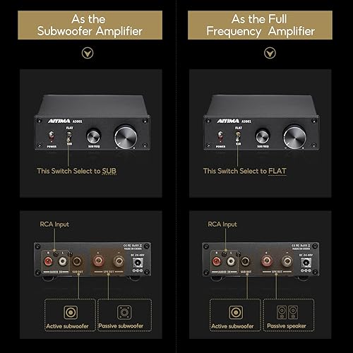 Miniatura 3 de AIYIMA A3001 Mini Mono Amp 300W Amplificador de Subwoofer TPA3255 Clase D Amplificador con Frecuencia Completa y Sub Bass Altavoz de Audio para el