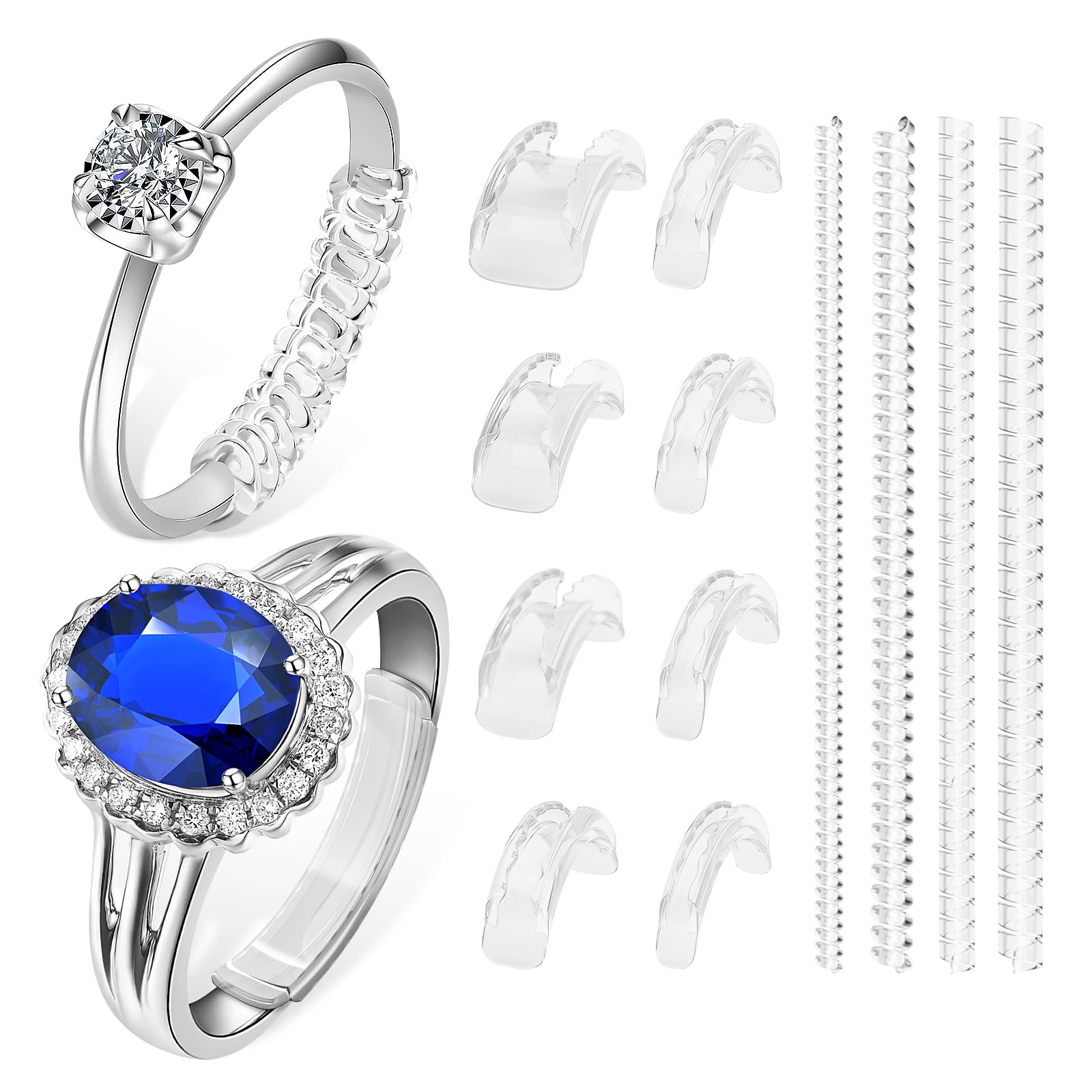 ring sizers for loose rings - 12pack 12 sizes ring guards for womenamp men loose rings invisible resizer design for spacers amp tighteners fits bands width to 1mm-8mm