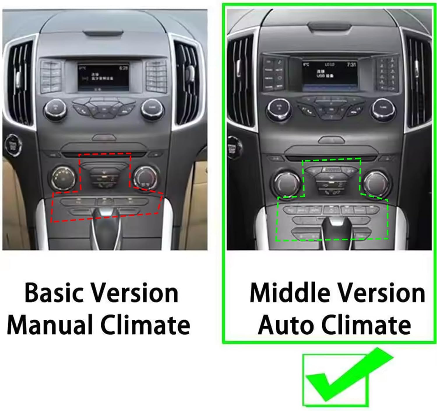 13.1 inch Screen Upgrade Android 12 Car Radio for Ford Edge 2015 2016 2017-2019 Stereo GPS Navigation Carplay Audio Multimedia Video Player Head Unit (Middle Version, 6+128GB)