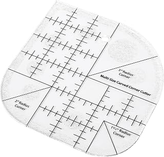Acrylic Sewing Curved Corner Cutter Ruler, Transparent Multifunctional Quilting Ruler Sewing Template Patchwork Tool for Patchwork Craft Projects DIY Fabric Supplies